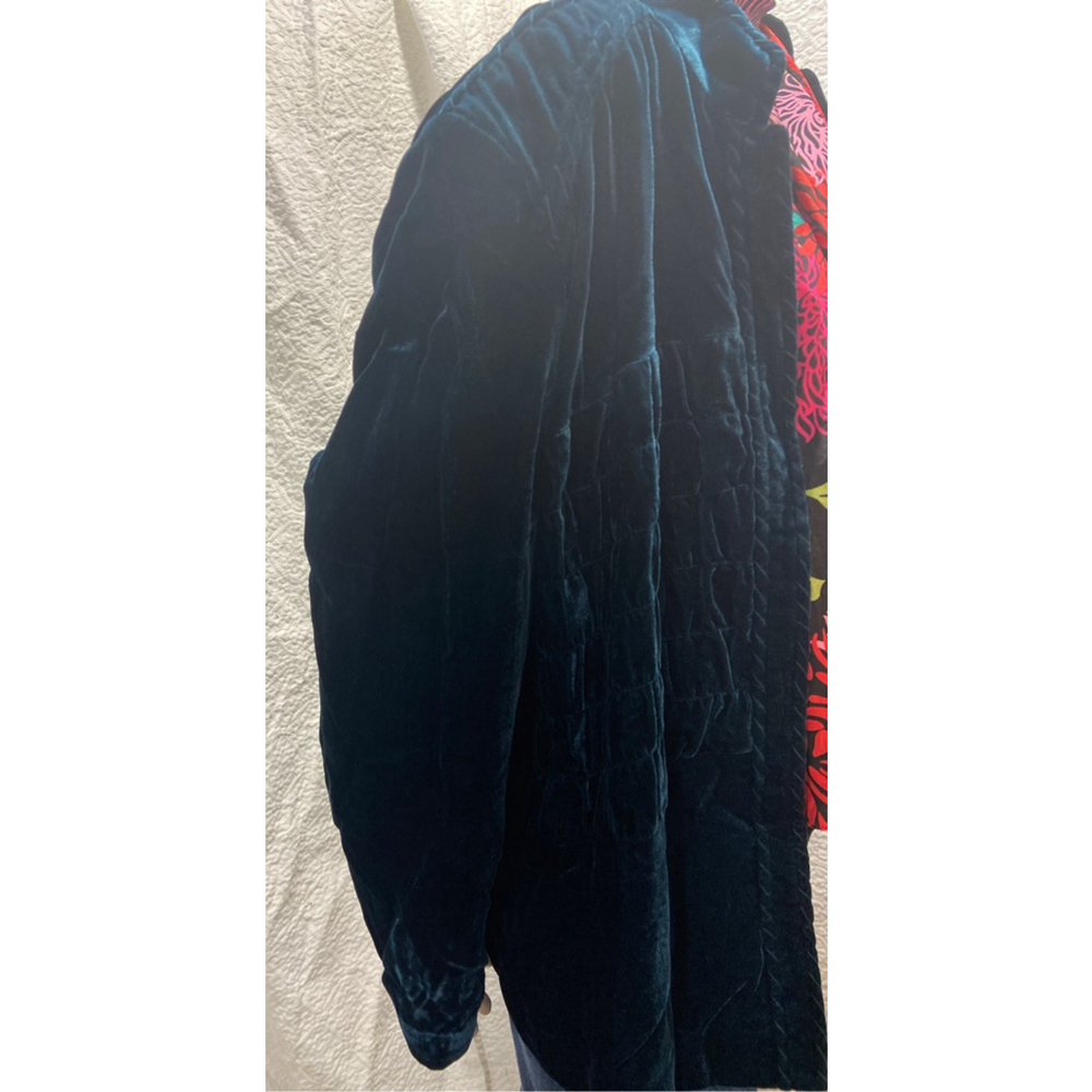 Chico's Jacket jewel tone velvet blazer un structured size XL - Picture 6 of 8